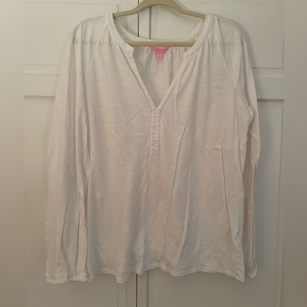 Lilly Pulitzer white cotton top Size XL